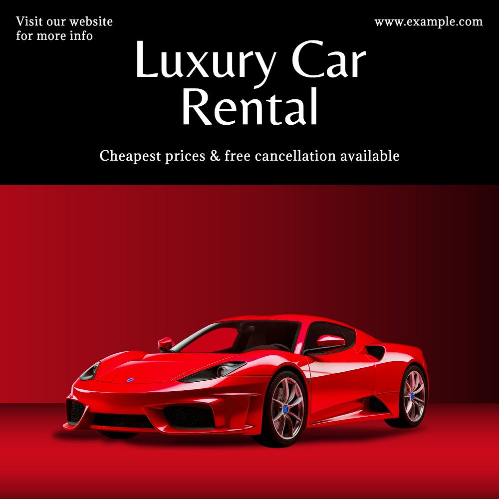 Luxury car rental Instagram post template, editable text