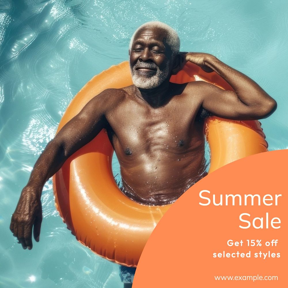 Summer sale  Instagram post template, editable text