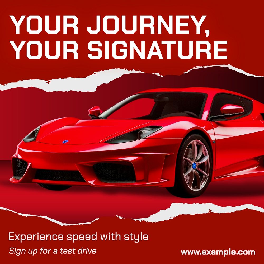 Sports car Facebook post template, editable design