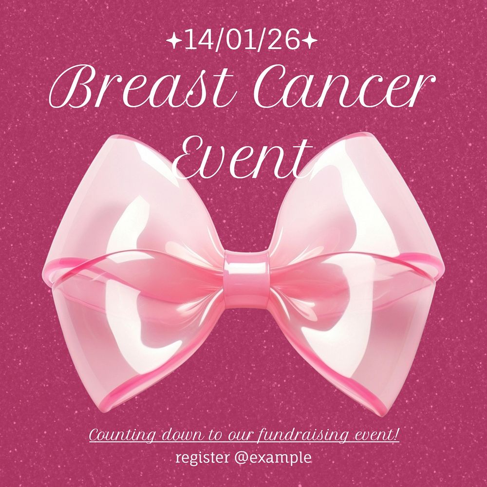 Breast cancer event Facebook post | Free Editable Template - rawpixel