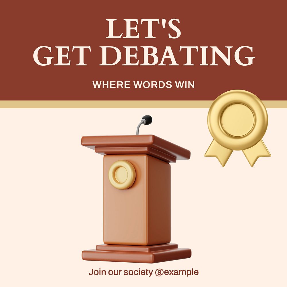 Debating society Instagram post template