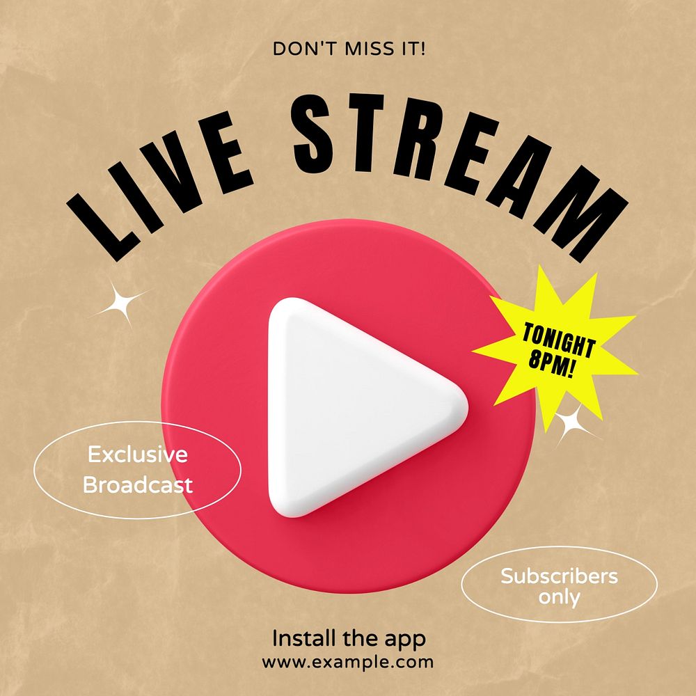 Live stream Instagram post template