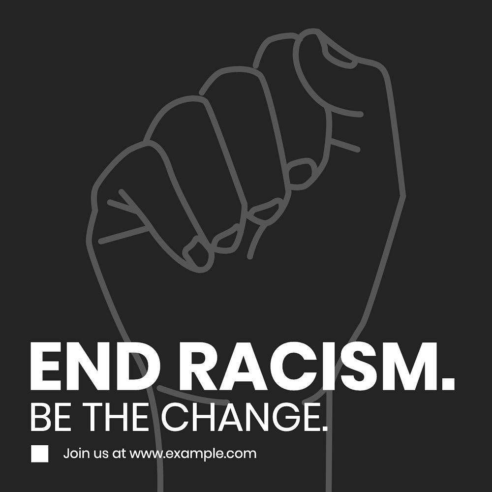 End racism Instagram post template | Free Editable Template - rawpixel