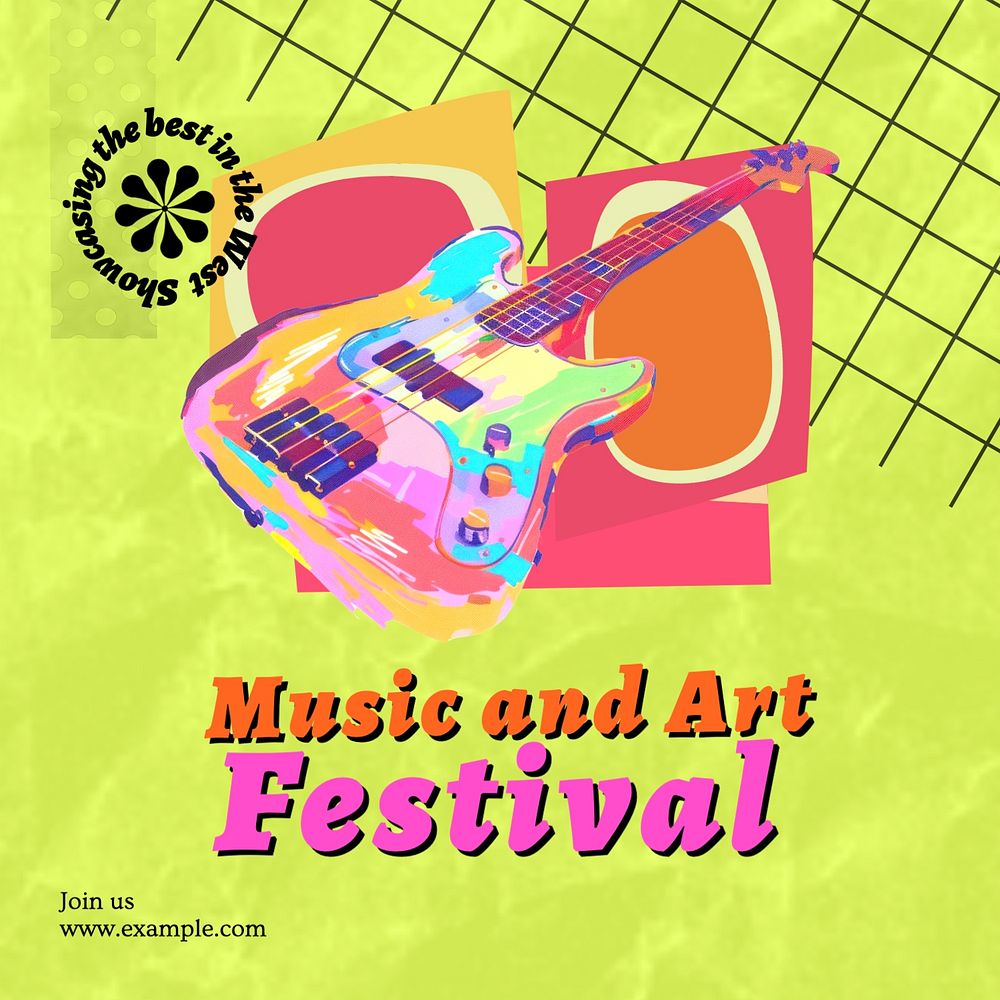 Music art festival instagram premium editable template rawpixel