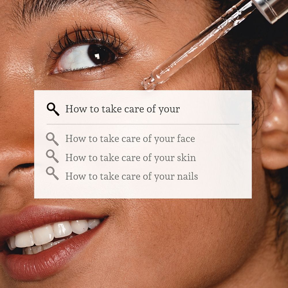 Skincare Instagram post template, editable text