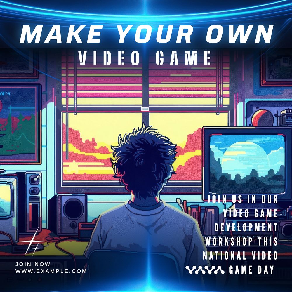Video game day Instagram post Premium Editable Template rawpixel
