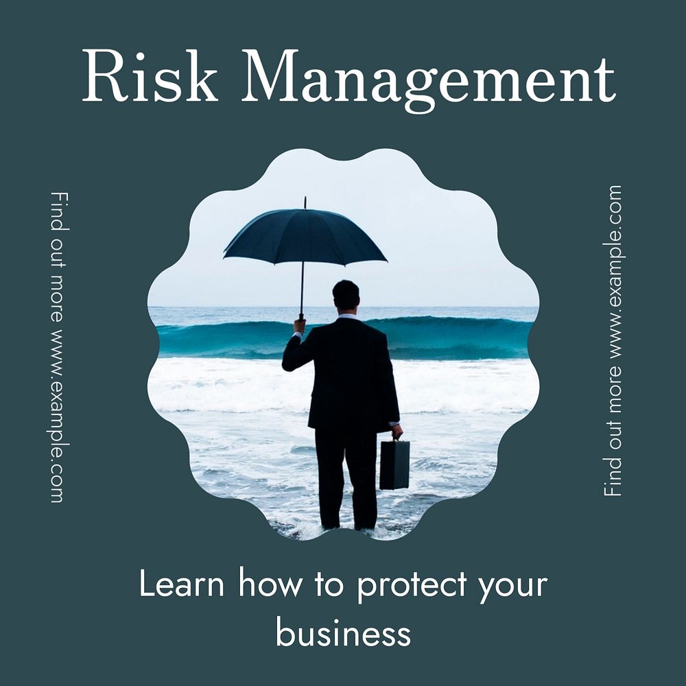 Risk management Instagram post template, editable text