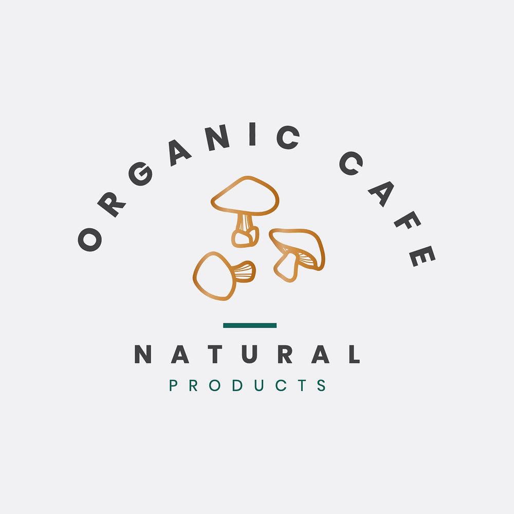 Organic cafe business logo template, editable professional design for organic branding