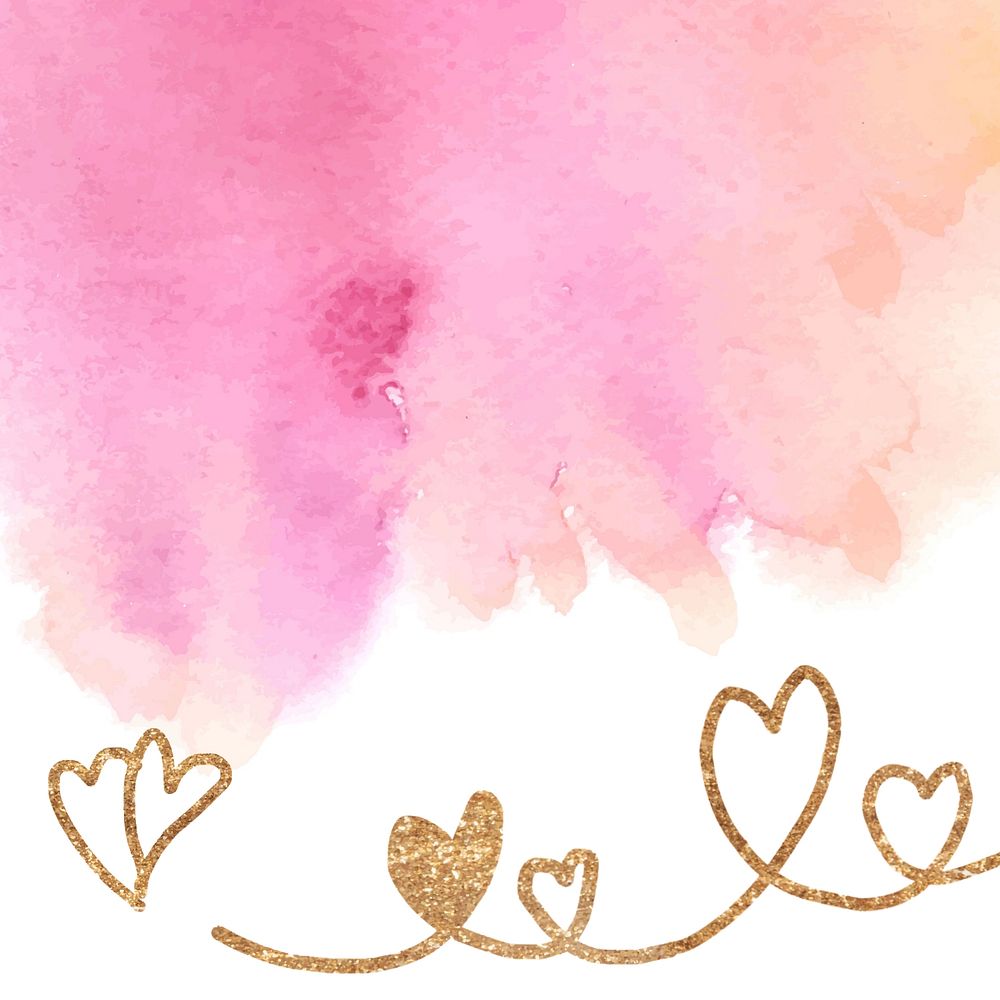 Cute watercolor Valentine's background, editable design