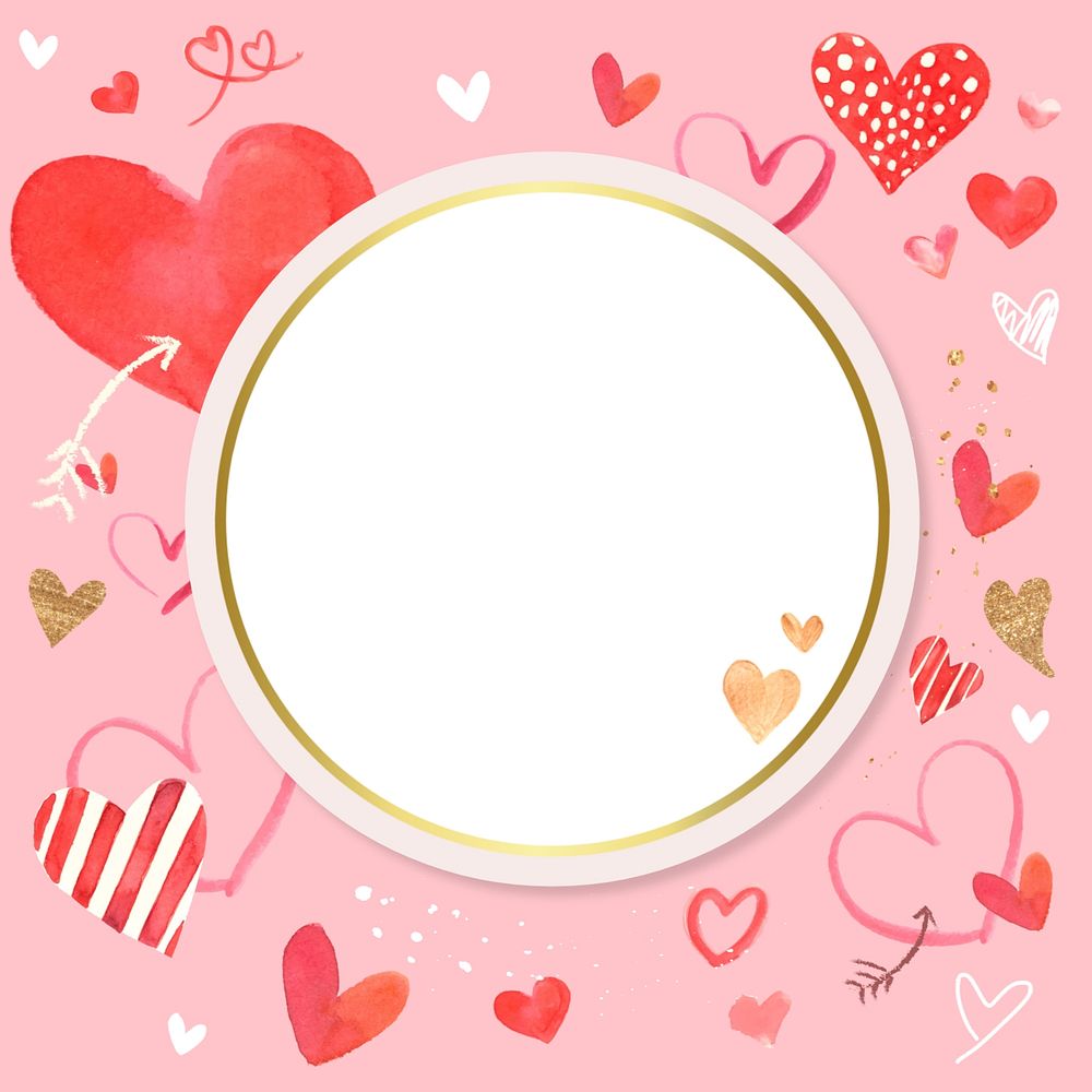 Cute watercolor Valentine's background, editable design