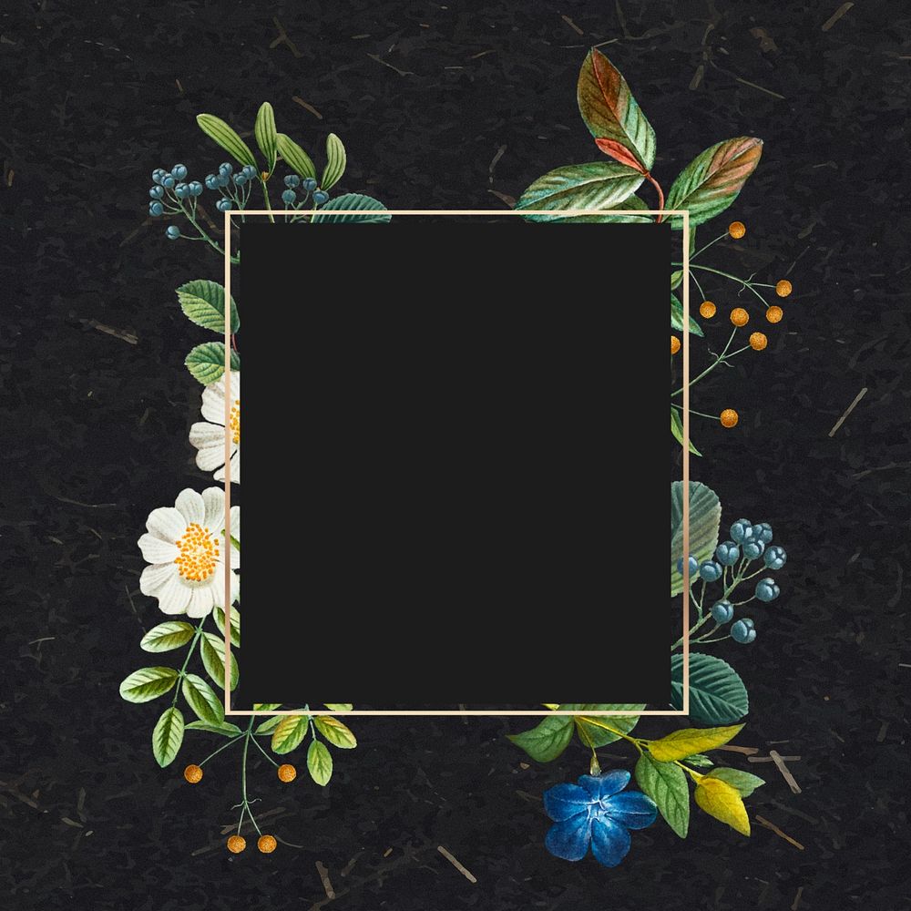 Floral botanical frame aesthetic background, editable design