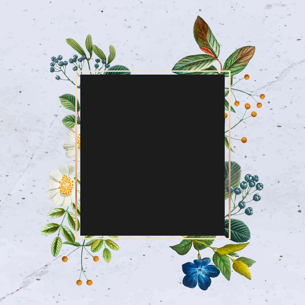 Floral botanical frame aesthetic background, editable design