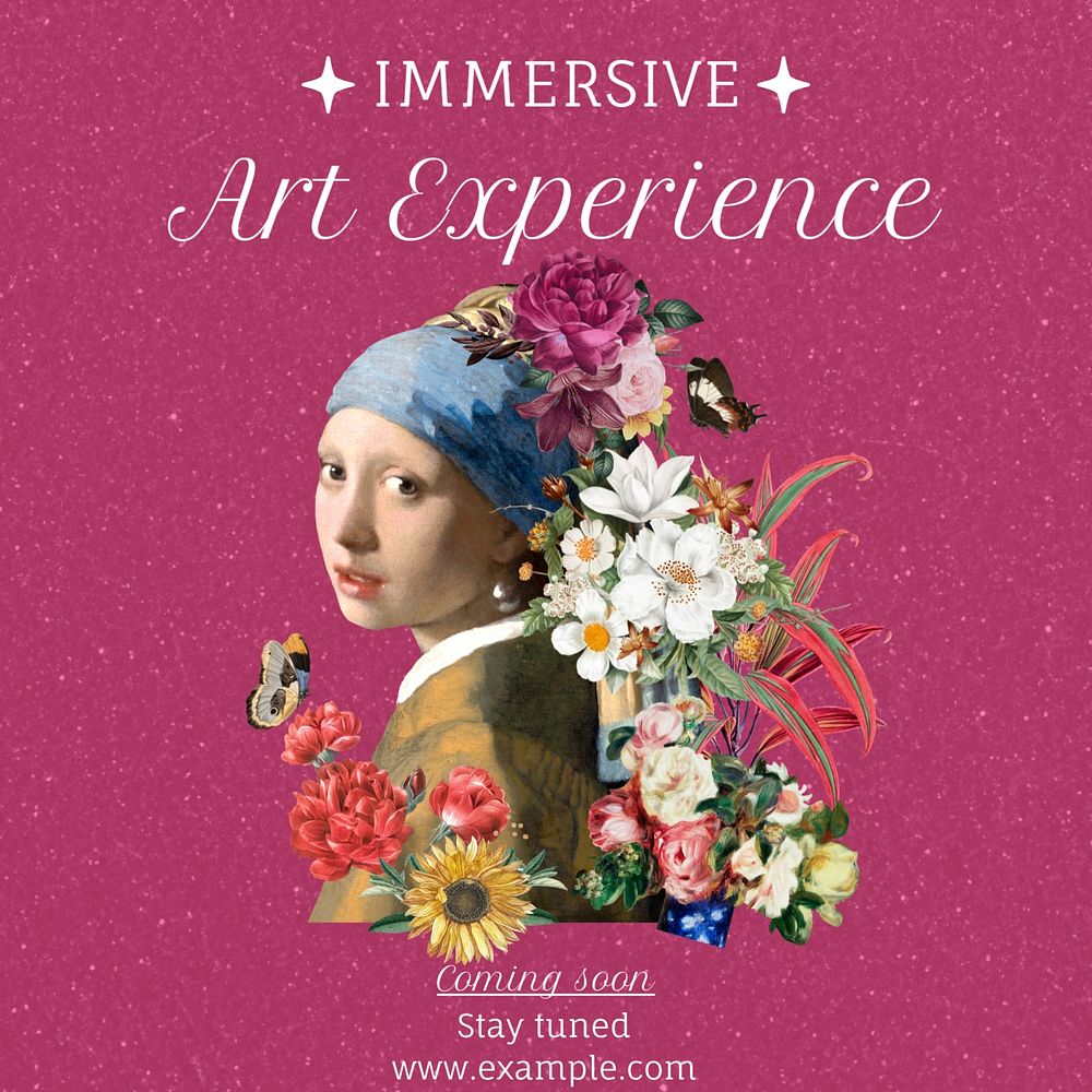 Immersive art experience Instagram post template, editable text