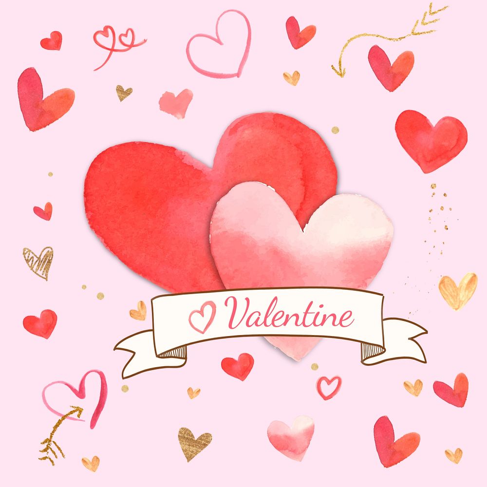 Happy Valentine's card, editable design