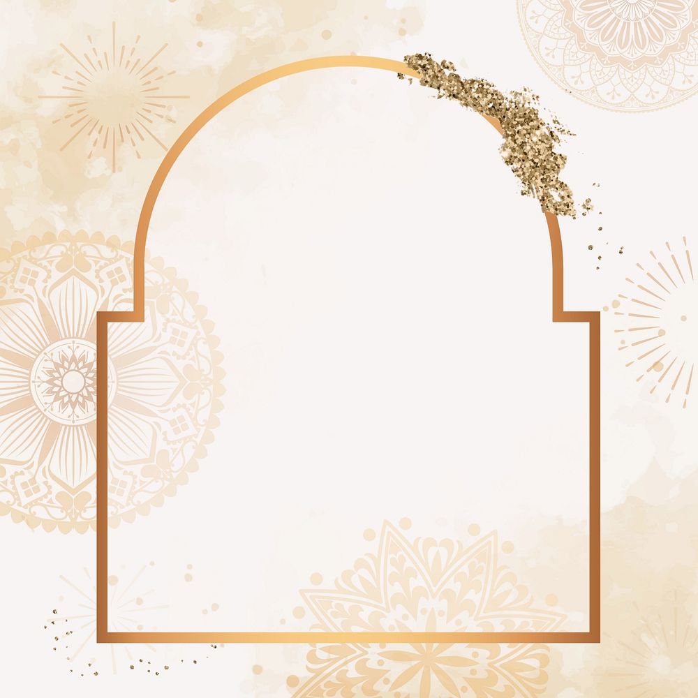 Beige mandala frame background, Diwali festival