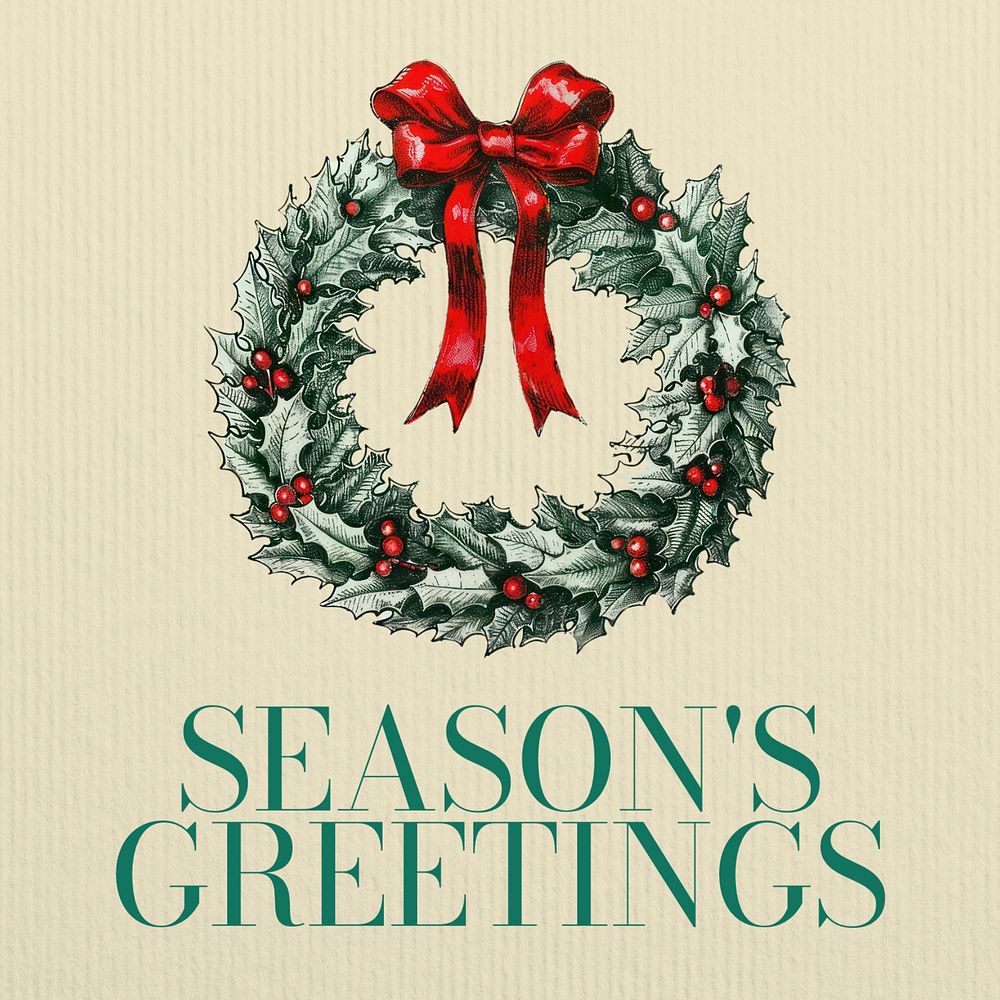 Seasons greetings editable Instagram post Free Editable Template