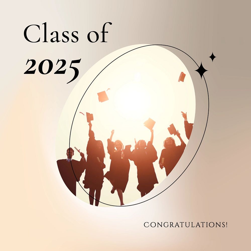 Graduation Instagram post template, editable design