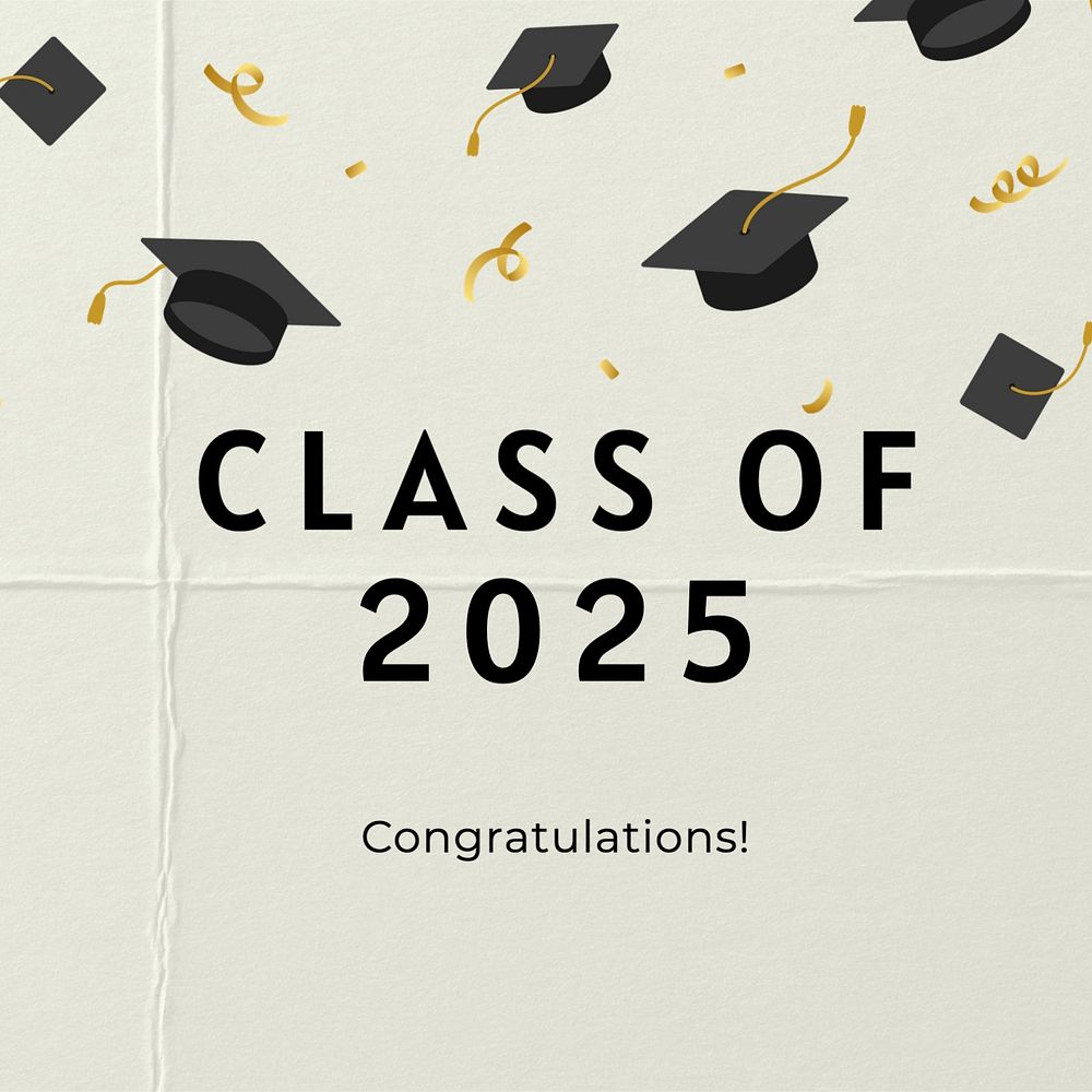 Graduation Instagram post template, editable text