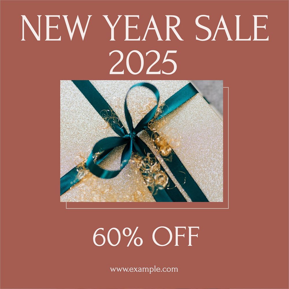 New Year sale Instagram post template, editable text