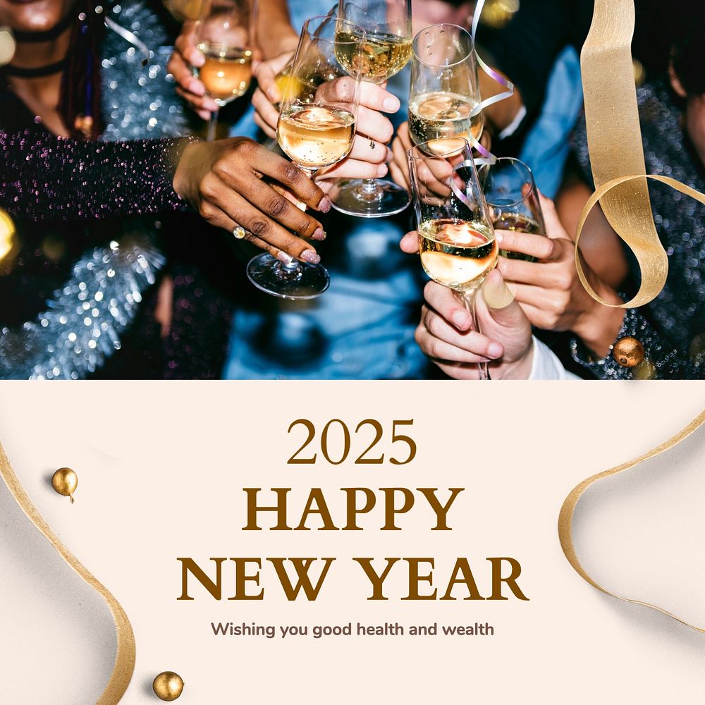 New year  Instagram post template, editable text