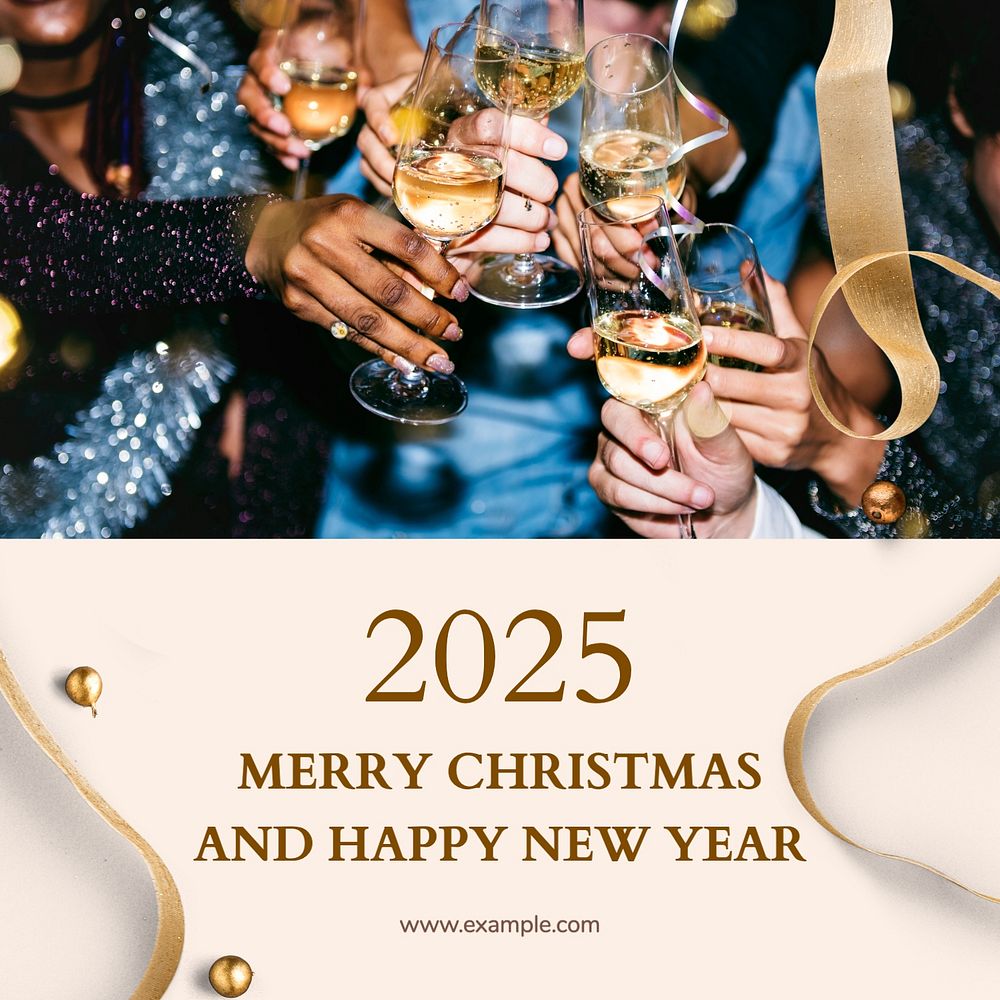 Christmas & new year  Instagram post template, editable text