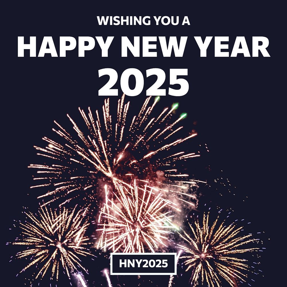 Happy new year Instagram post template, editable text