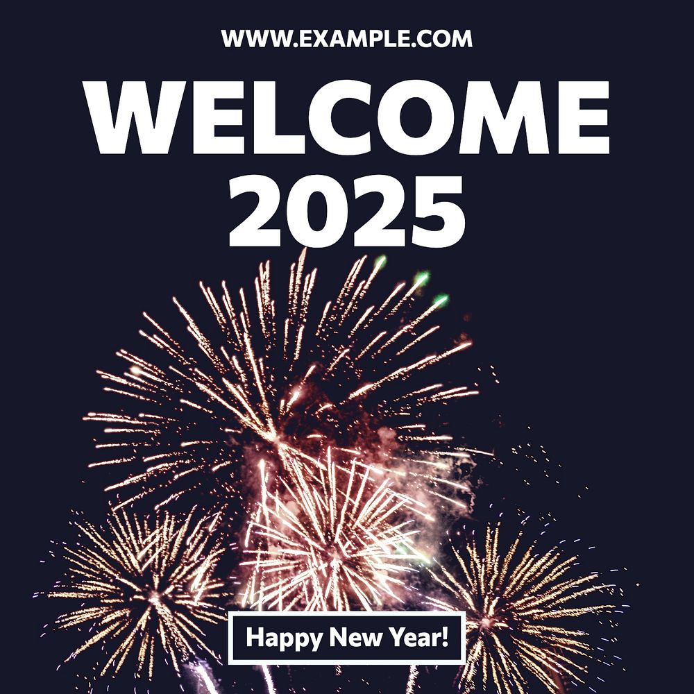 New year Instagram post template, editable text