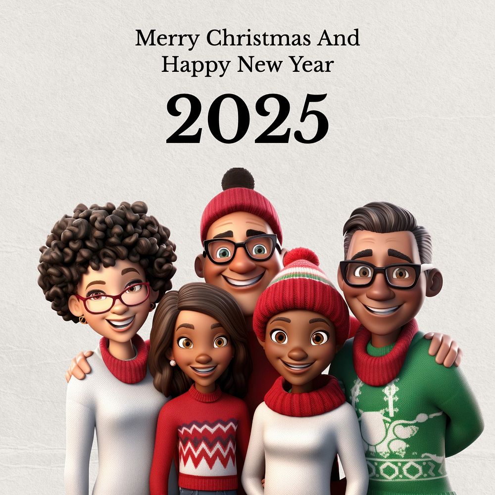 Christmas & new year Instagram post template, editable text