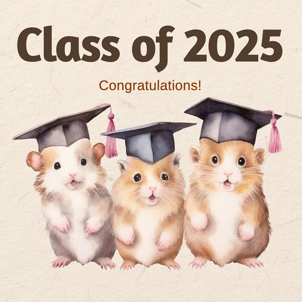 Graduation Instagram post template, editable text