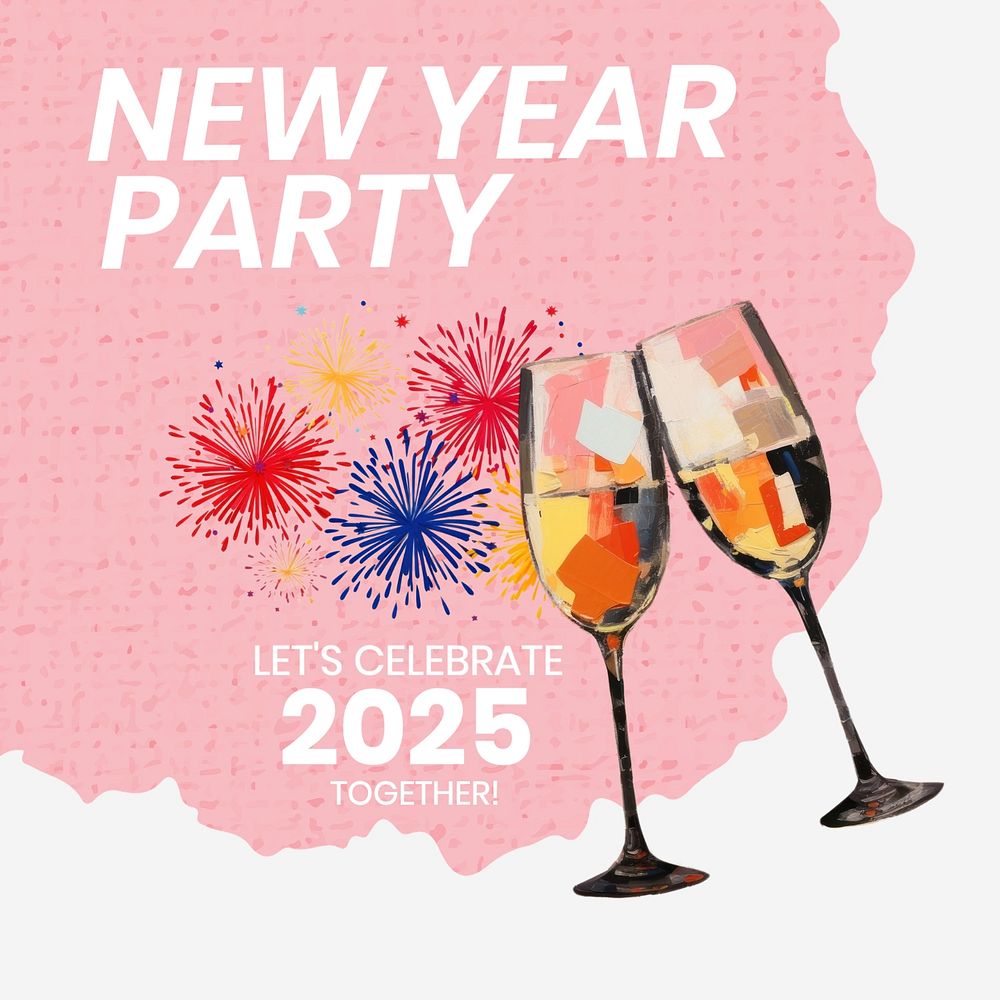 New year party Instagram post template