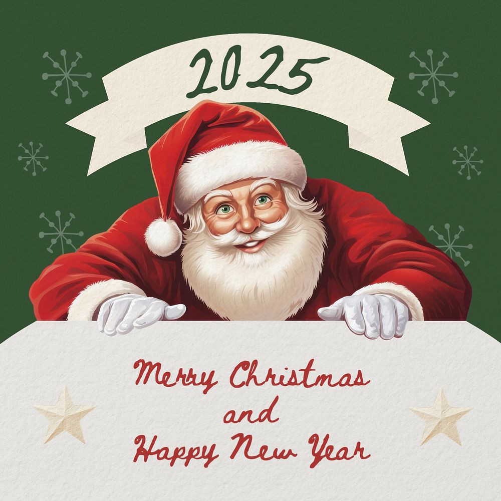 Christmas & new year Instagram post template, editable text