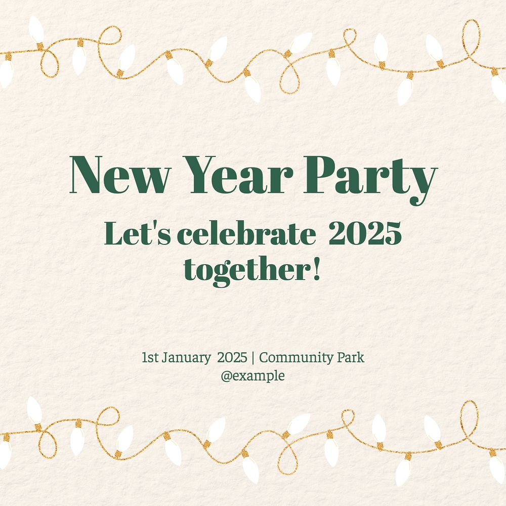 New year party Instagram post template