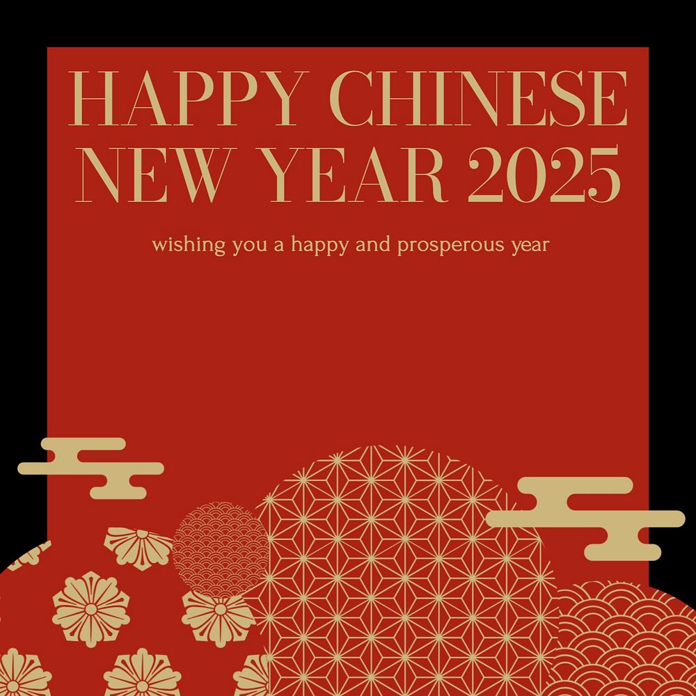 Chinese new year Facebook post template