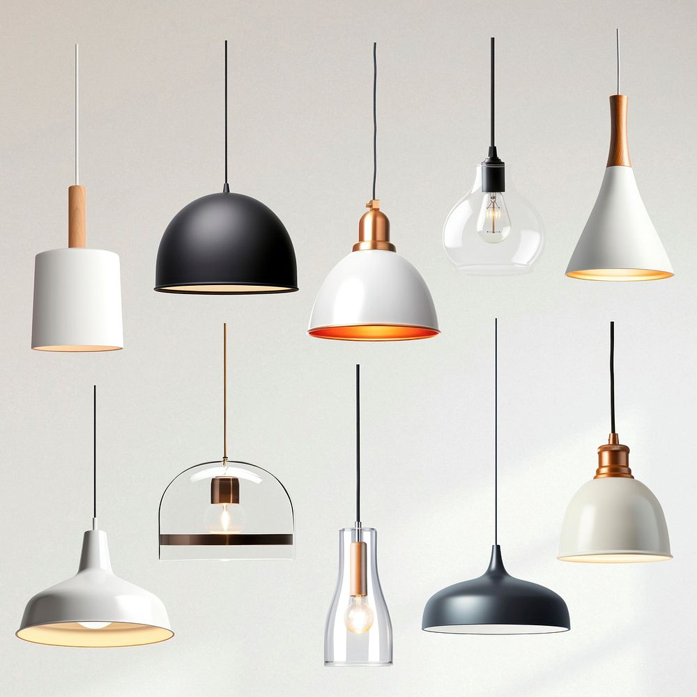 Modern pendant light fixtures  set psd