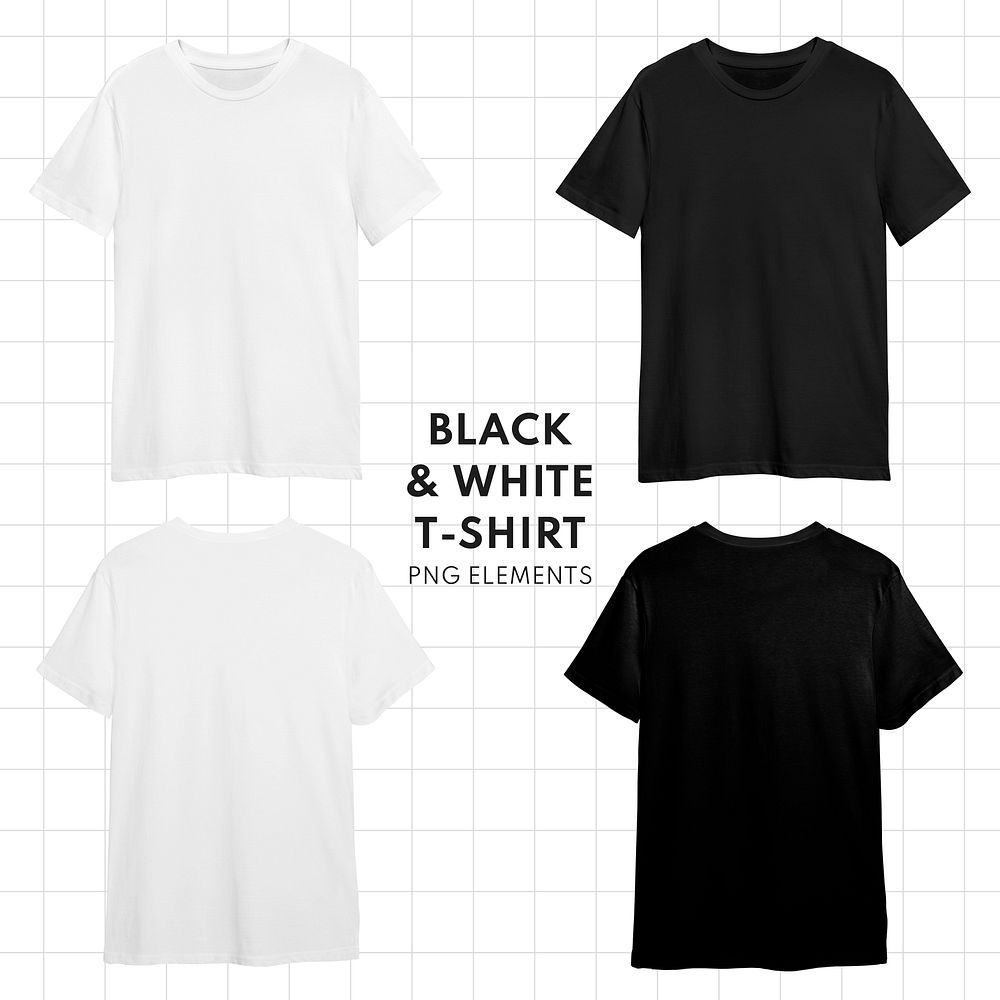 Minimalist black white t-shirts set psd