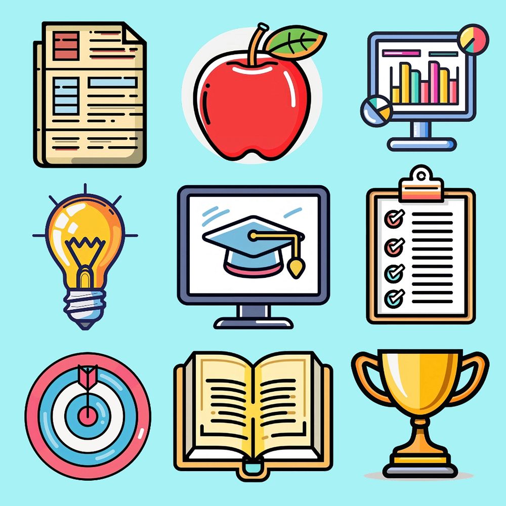 Educational icons for academic success  set psd