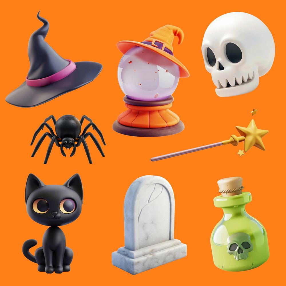 Halloween icons  spooky  set psd