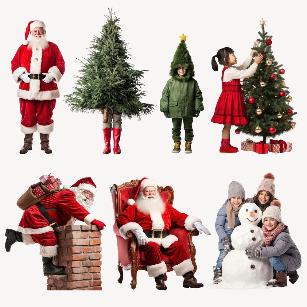 Festive Christmas holiday celebration  set psd