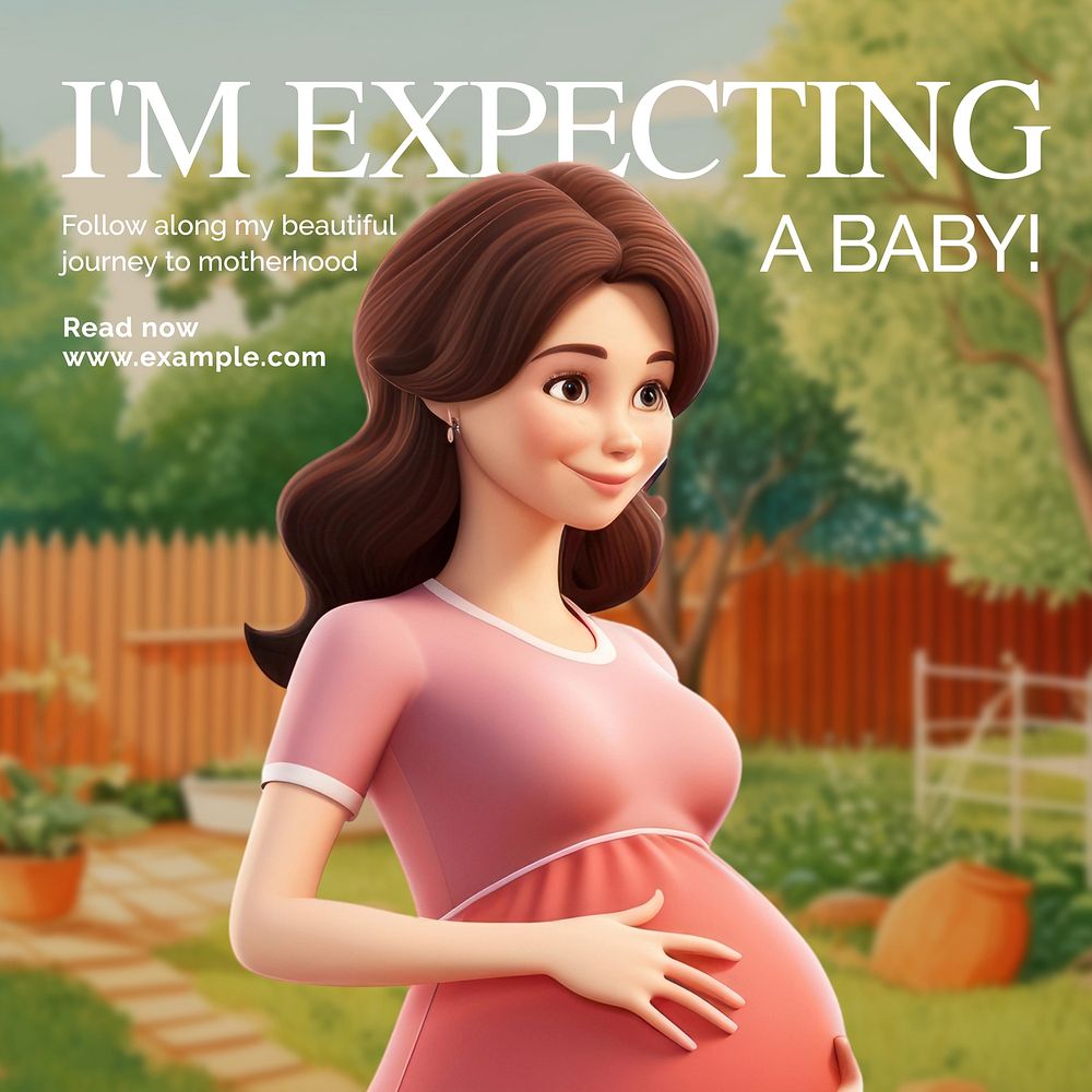 Expecting baby Instagram post template