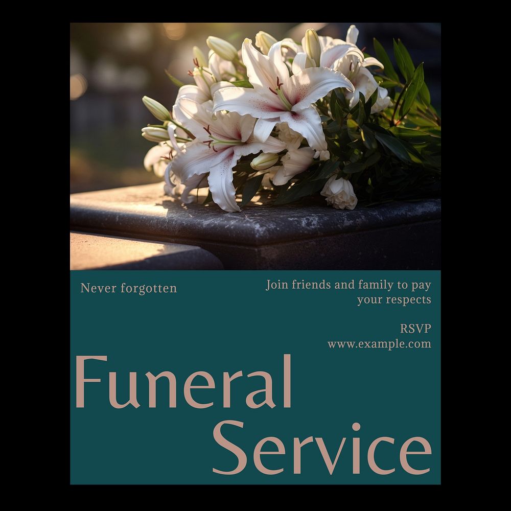 Funeral service Instagram post template