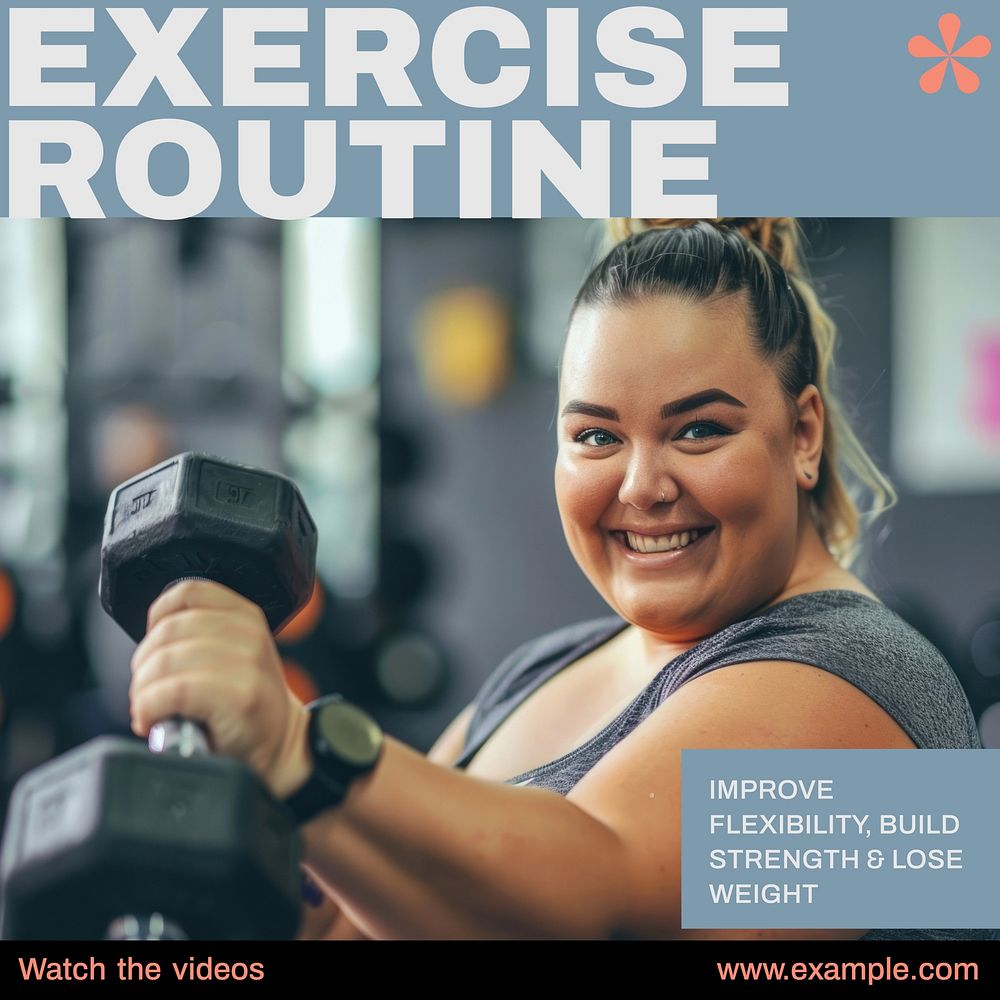 Exercise routine Instagram post template