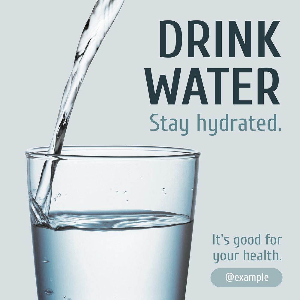 Drink water Instagram post template  