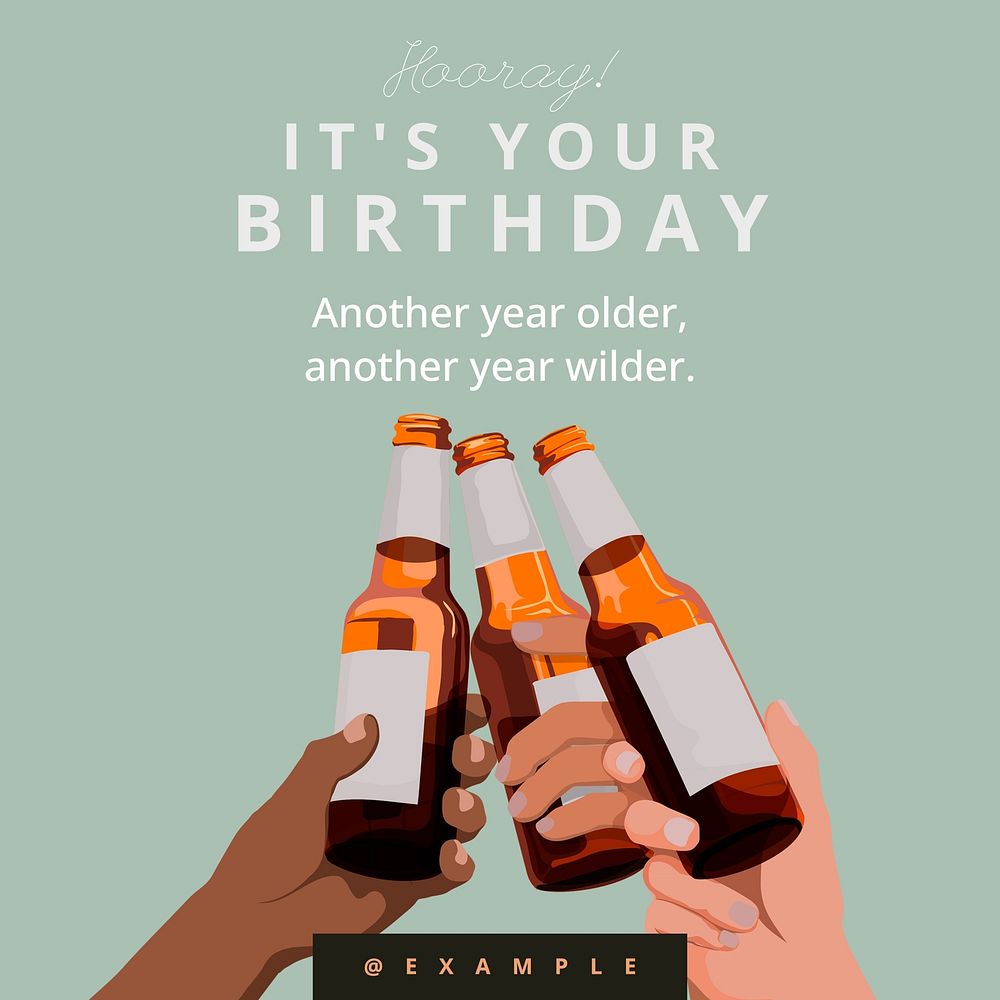 Birthday wish Instagram post template