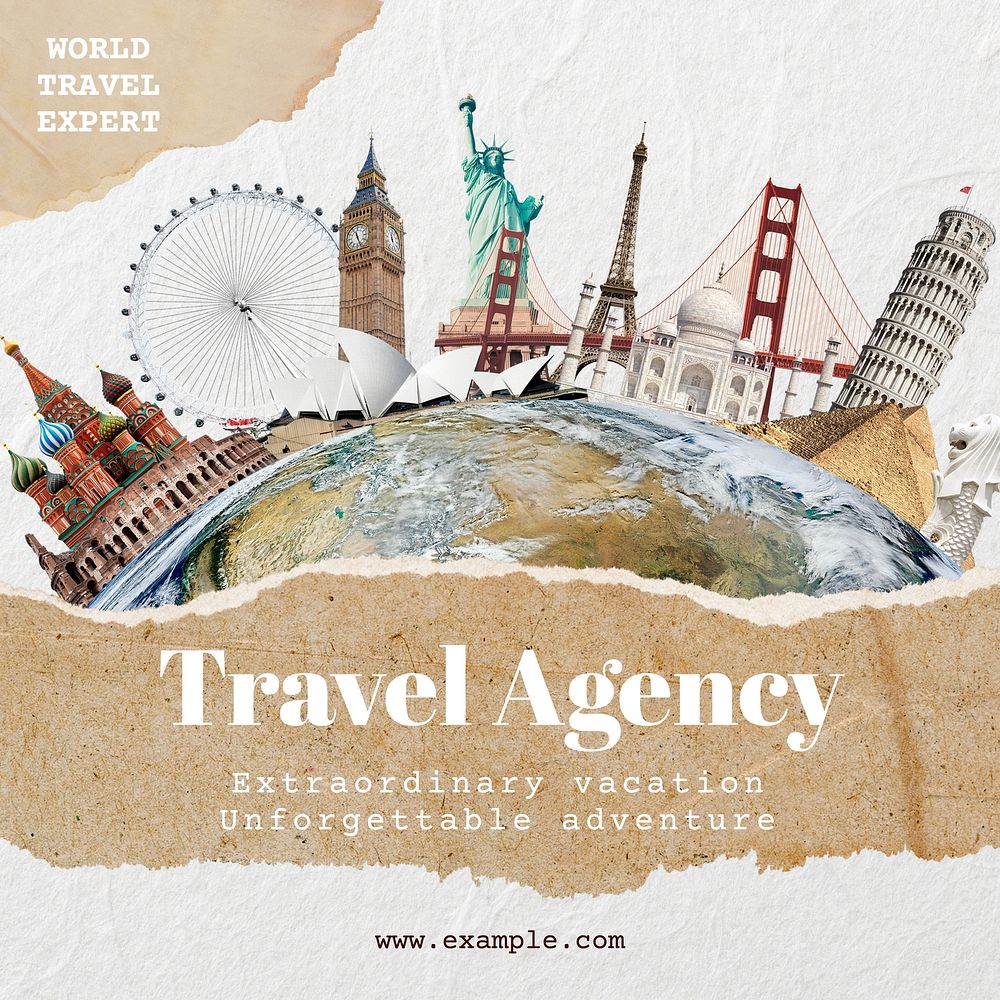 Travel agency Instagram post template