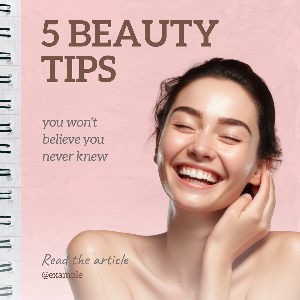Beauty tips Facebook post template
