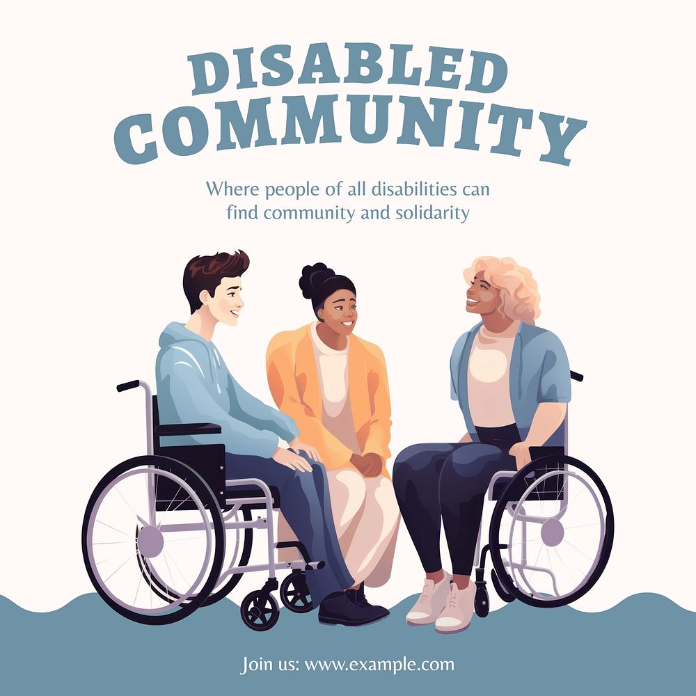 Disabled community Instagram post template  