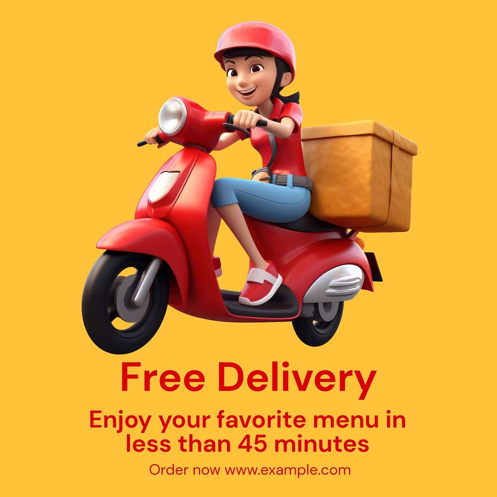Free delivery Facebook post template  design
