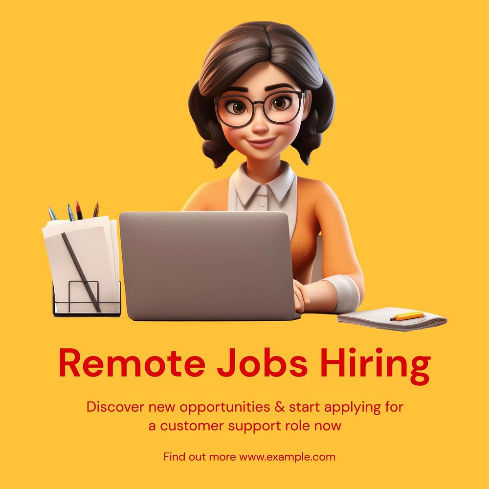 Remote job Instagram post template