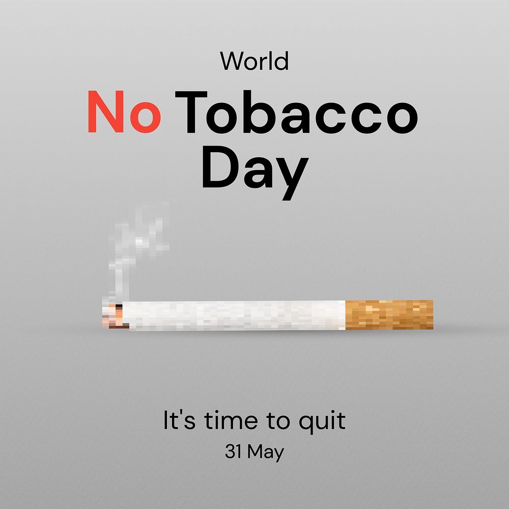 No tobacco day Instagram post template