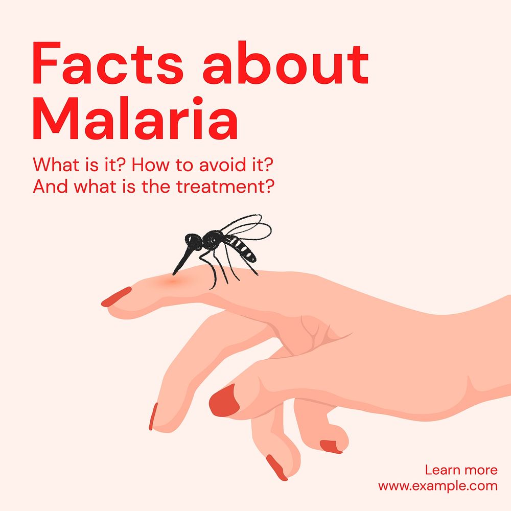 Facts about malaria Facebook post template